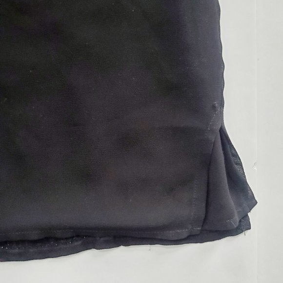 Sequuned Dressy Black Tank Top Blouse Vents Silver Champagne Gold Dark Fairy - Picture 8 of 8